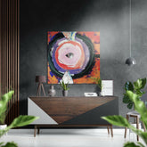 Kandinsky Style Brushed Aluminium Dibond Wall Art.